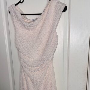 Fashion Nova Cream One Shoulder Dress